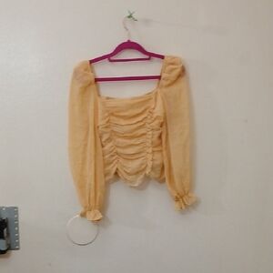 Nwot Astr Yellow Ruched Blouse